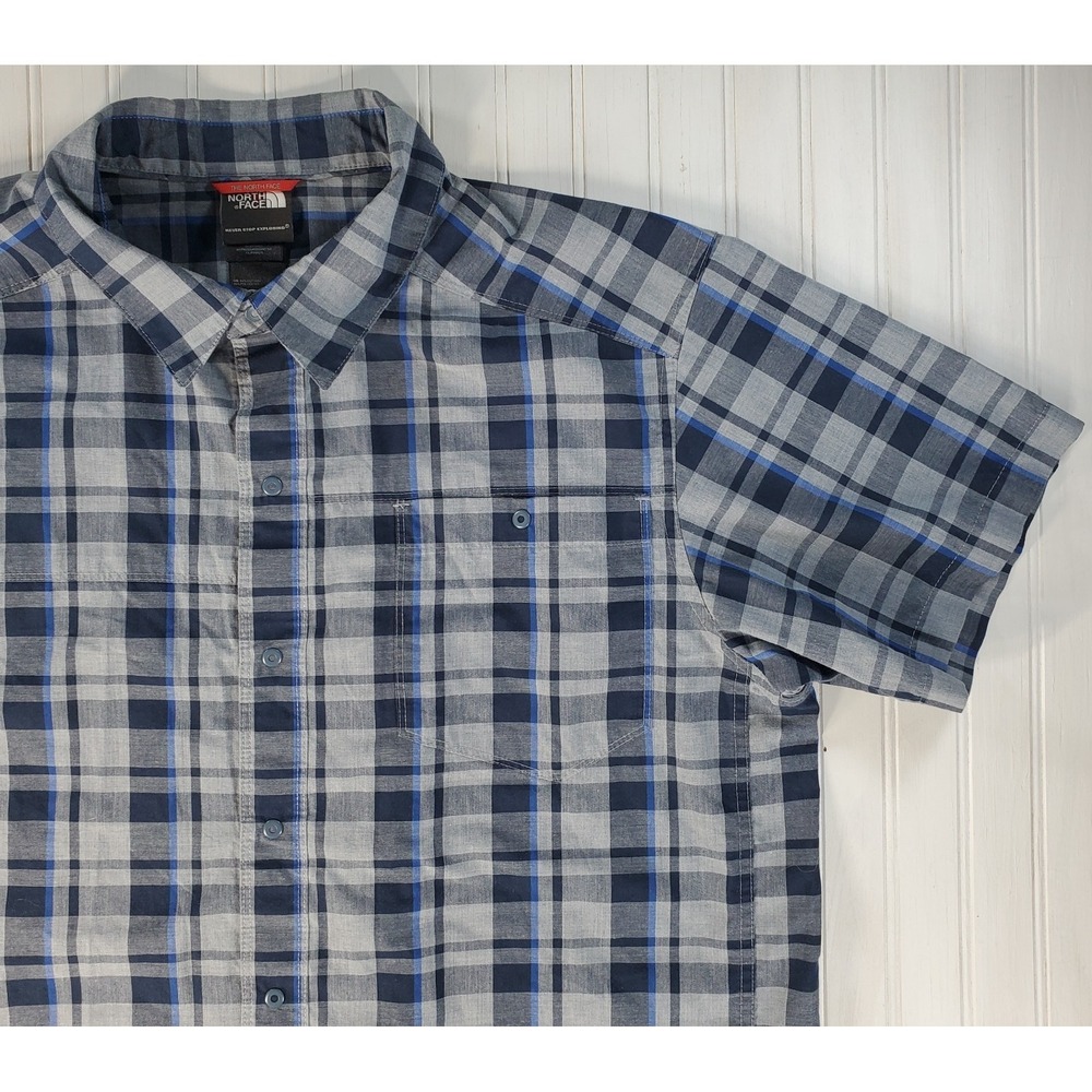 North Face Shirt Mens Large Short Sleeve Button‎ Up Pocket Outdoors
